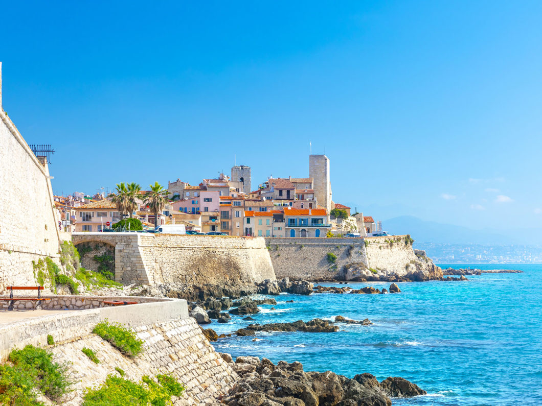 Historic center of Antibes, French Riviera, Provence, France.