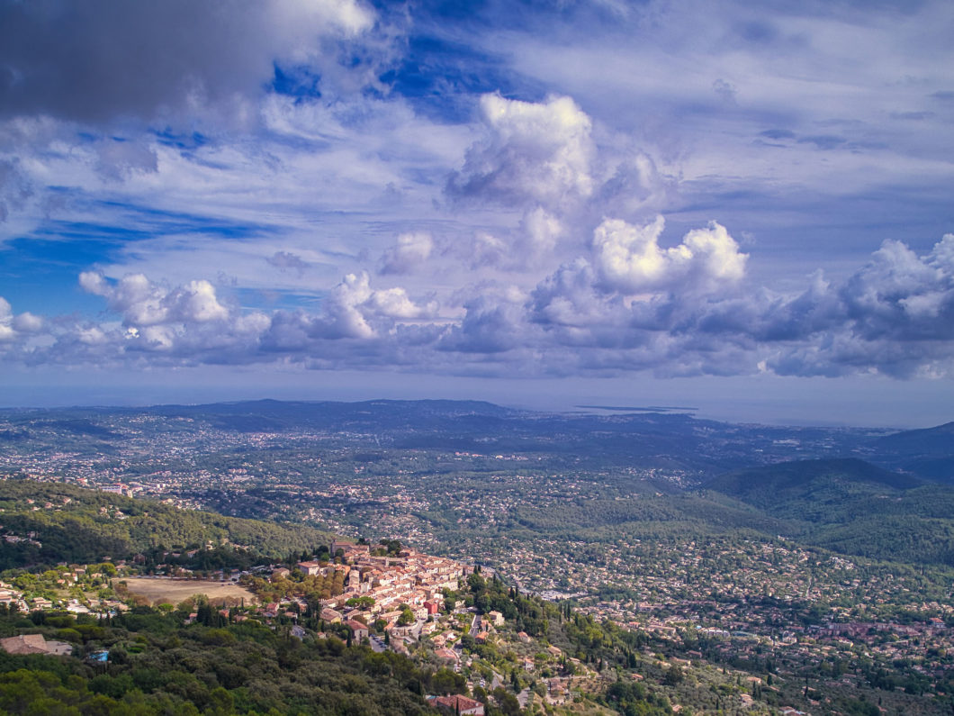 Small town of Cabris seen from the sky