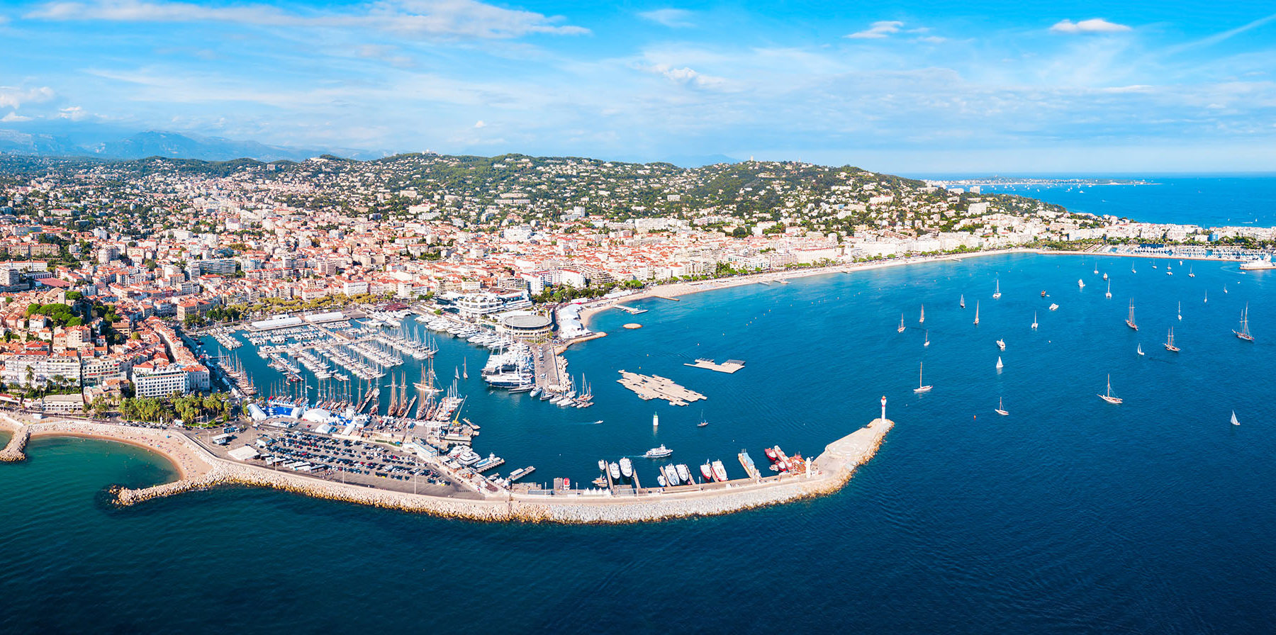 Cannes aerial panoramic view, France