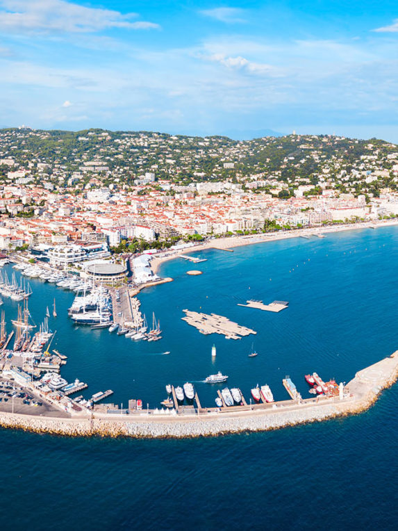 Cannes aerial panoramic view, France