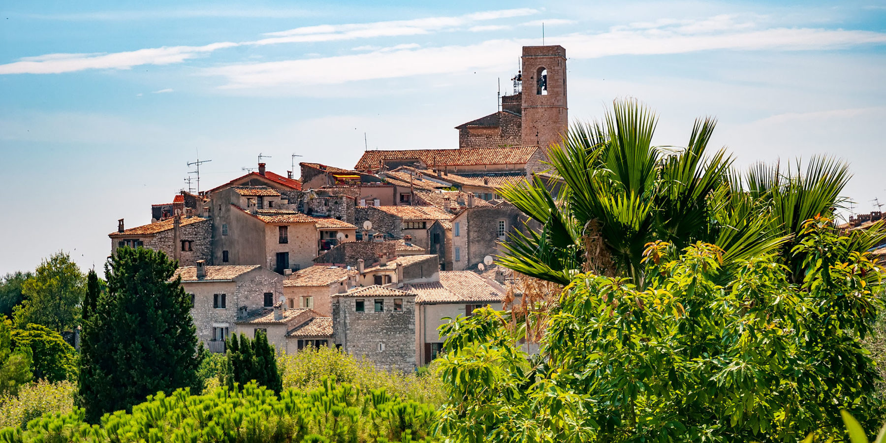 Panoramic view of Saint Paul de Vence town in Provence, France