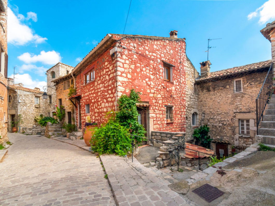 Homes and shops inside the narrow alleys and winding streets of